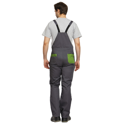 Костюм мужской "Бренд 2 2020" тёмно-серый/зелёный (куртка и полукомбинезон)