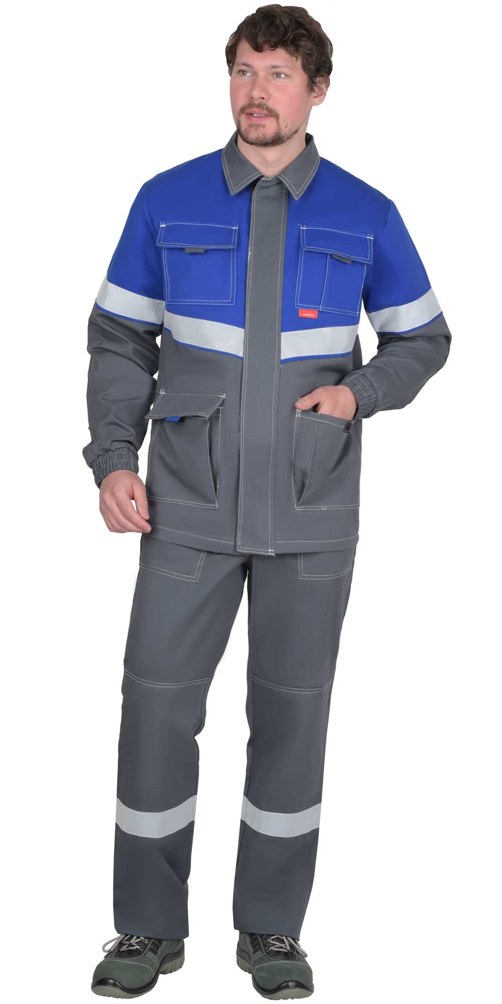 Костюм "СИРИУС-Самотлор" куртка, брюки серый с вас, 80% х/б, 20% п/э, антистатическая нить 250 г/кв.