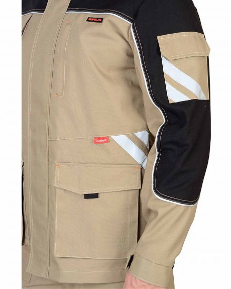 Куртка "ВЕСТ-ВОРК" бежевый с черным пл. 275 г/кв.м