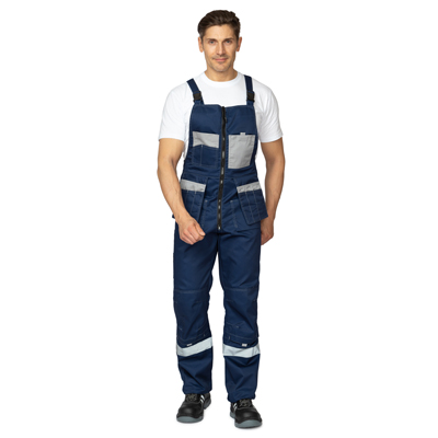 Костюм мужской "Бренд Корпоратив 2020" темно-синий/светло-серый (куртка и полукомбинезон)