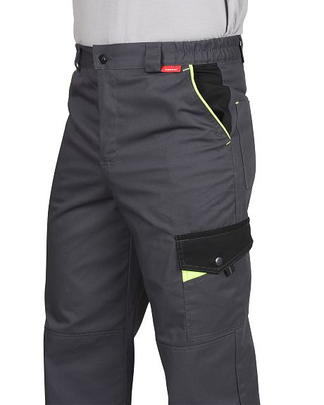 Брюки "ХОВАРД" т. серый с черным, лимонная отделка