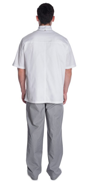 Блуза "Элит" медицинская мужская, белый + серый