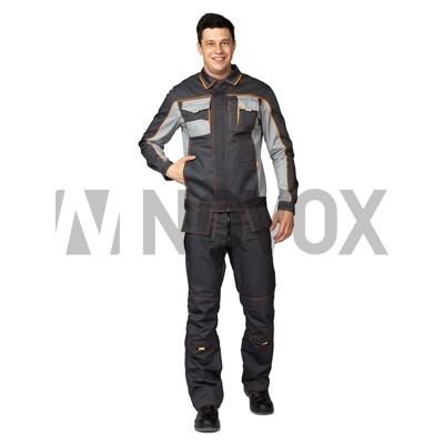 Костюм мужской "Бренд 2 2020" тёмно-серый/светло-серый (куртка и полукомбинезон)