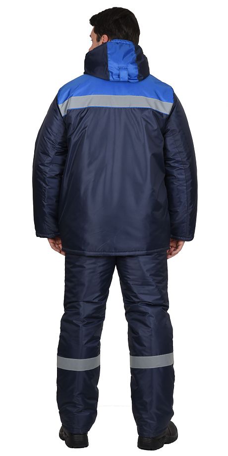 Костюм зимний "СИРИУС-Рост-Норд" куртка, п/к, т.синий с васильковым тк.Оксфорд