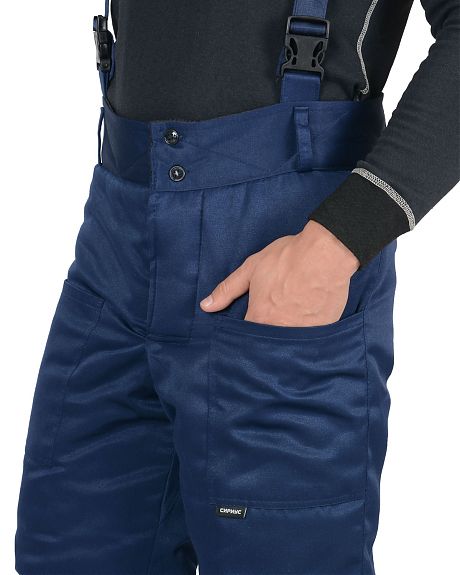 Брюки зимние универсальные, тк.смесовая, т.синий