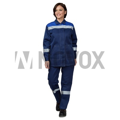 Костюм женский "Пантеон" синий/василёк (куртка и брюки)