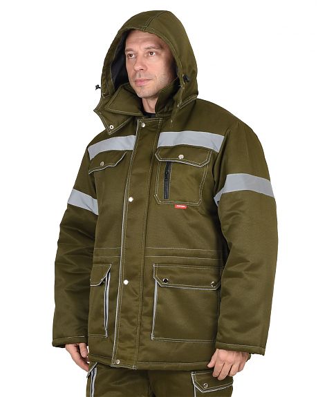 Костюм зимний "ТИТАН" куртка дл., полукомбинезон, цв. хаки