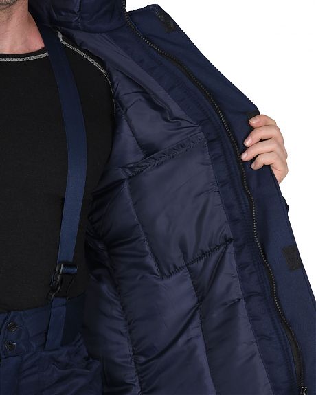 Костюм зимний "Рост-Норд" куртка брюки, темно-синий с васильковым, СОП, тк. Гретта