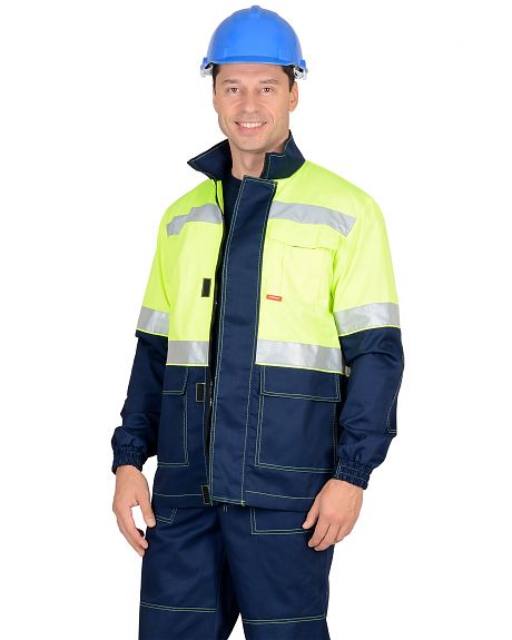 Костюм летний "Терминал" куртка, п/к, т.синий/лимонный