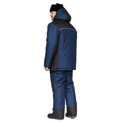 Костюм мужской утеплённый "Универсал-Т" синий/чёрный со съёмной подстежкой