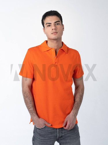 Рубашка-поло Classic мужская, Пике (100% хб, 190 г/м2), оранжевый