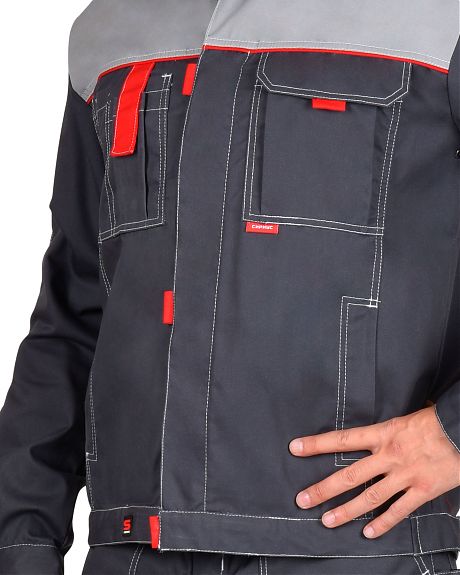 Куртка "Фаворит-Люкс", т.серый с серым (ЧЗ) короткая