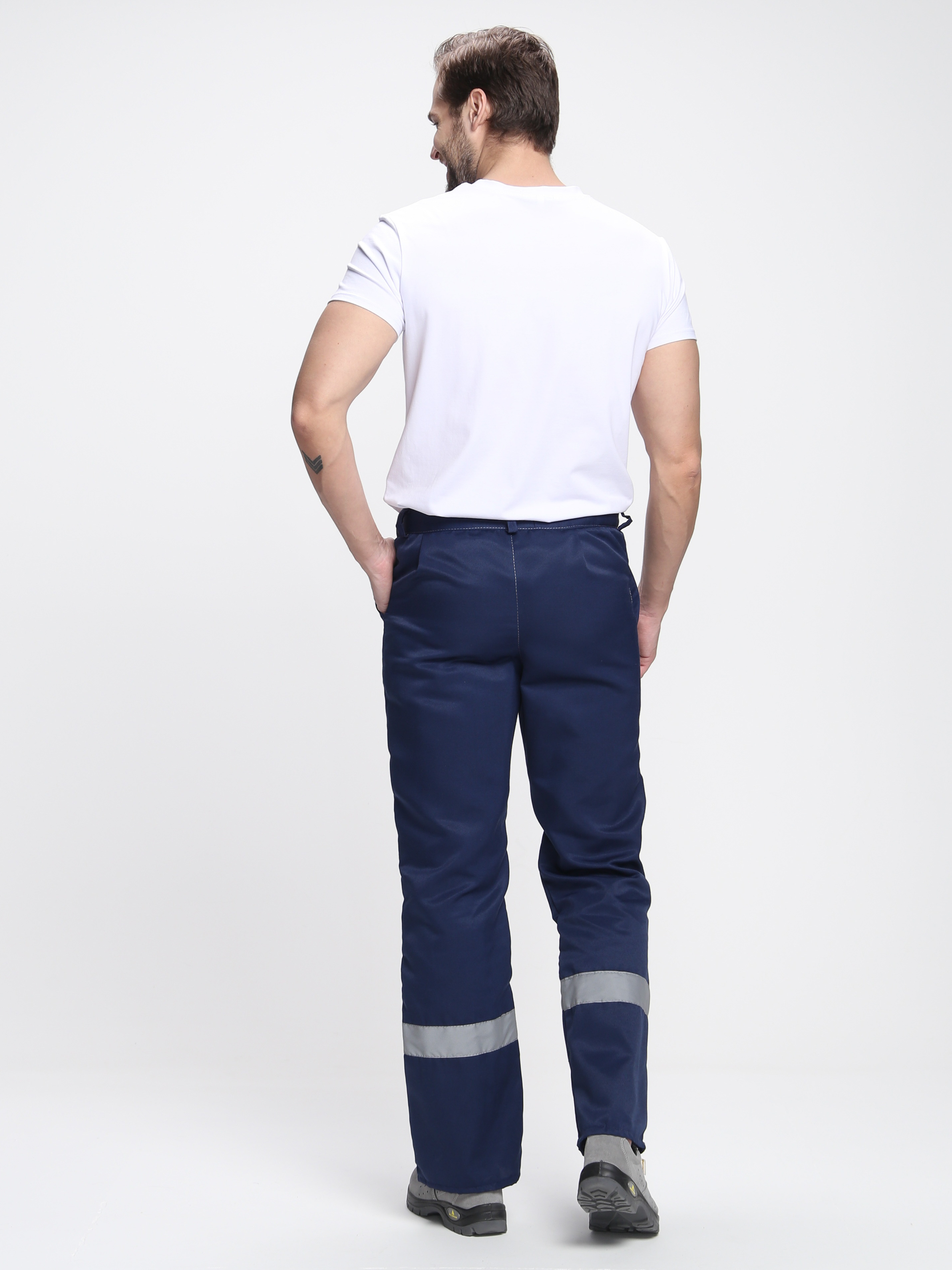 Костюм Стандарт СОП усиленный (тк.Смесовая,210) брюки РБ, т.синий/васильковый