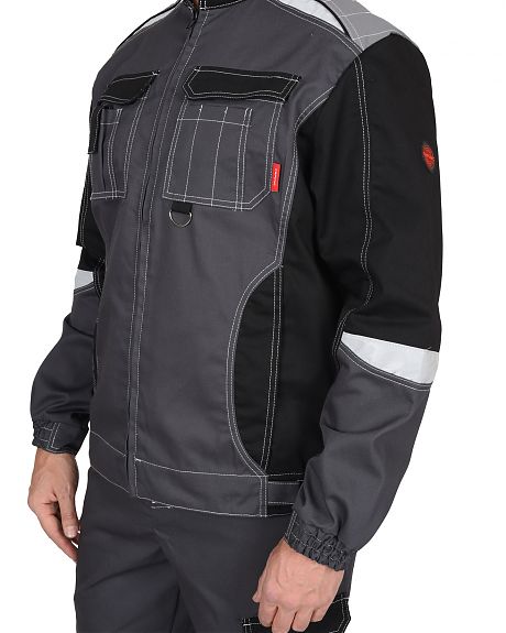 Костюм "Фаворит-Мега" куртка (чз), брюки, серый с черным