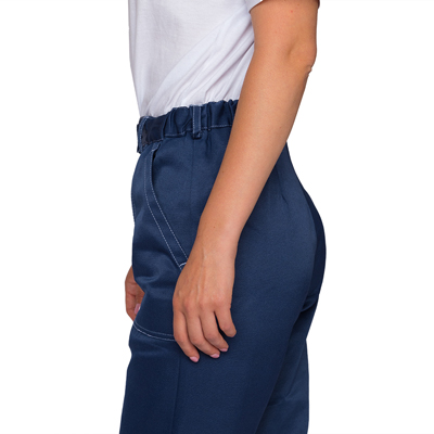 Костюм женский "Пантеон" синий/лимонный (куртка и брюки)