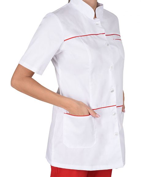 Костюм "ЛАУРА" женский белый с красным