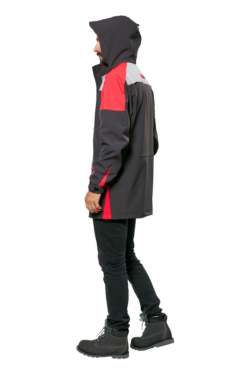 Куртка-ветровка мужская летняя/демисезонная "Тизер" цвет темно-серый/светло-серый/мандарин