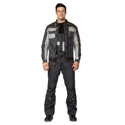 Костюм мужской "Бренд 2 2020" тёмно-серый/светло-серый (куртка и полукомбинезон)