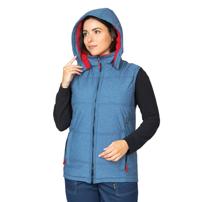 Жилет женский утеплённый "Амур" синий/красный