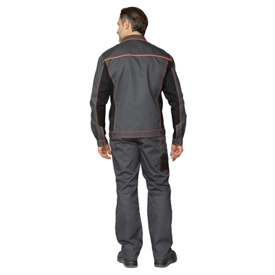 Костюм мужской "Бренд 2 2020" тёмно-серый/тёмно-серый/чёрный (куртка и полукомбинезон)