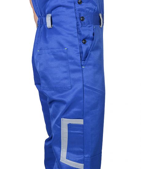 Костюм ПРАКТИК куртка, п/к васильковый со св.серым