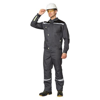 Костюм мужской "Профессионал 1" серый/чёрный (куртка и брюки)