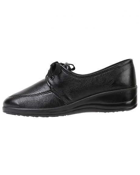 Туфли женские на шнуровке черные иск. кожа