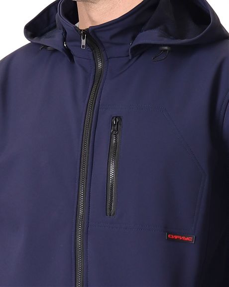 Куртка "Азов" удл. с капюшоном синий софтшелл пл 350 г/кв.м (ЧЗ)