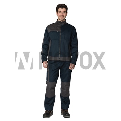 Костюм мужской "Suomi" тёмно-синий/тёмно-серый (куртка и брюки)