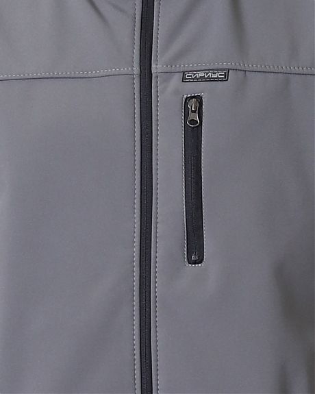 Куртка "Азов" с капюшоном серый софтшелл пл 350 г/кв.м (ЧЗ)