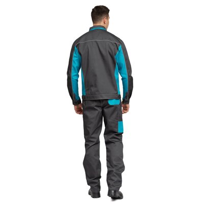 Костюм мужской "Бренд 1" серый/бирюза универсальный (куртка и брюки)