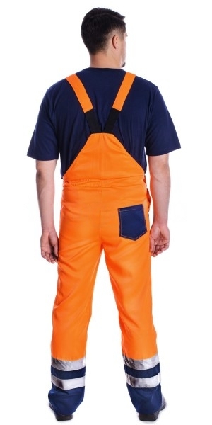 Костюм "Дорожник Люкс", куртка, п/к, оранжевый флуоресцентный/т.синий