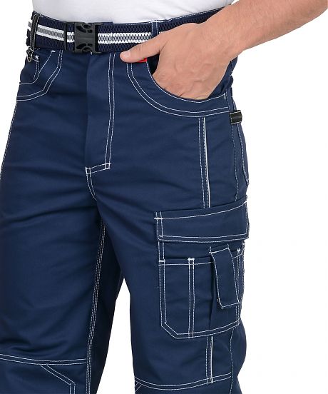 Брюки мужские летние "ПРЕСТИЖ" синие, кант СВМ