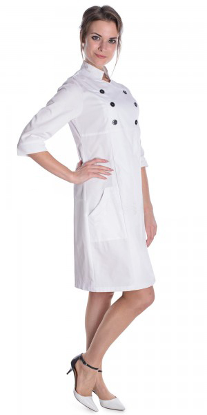 Халат "Габриэль" медицинский женский, белый + черный