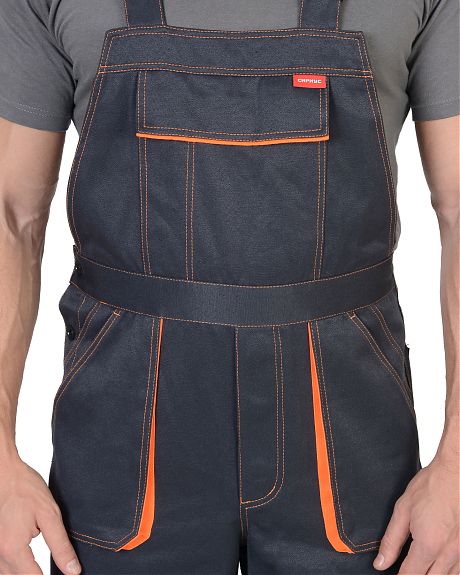 Полукомбинезон "CROWN", т.серый с оранжевым