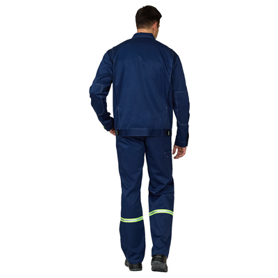 Костюм мужской "Уни-Спец" тёмно-синий/лимонный (куртка и полукомбинезон)