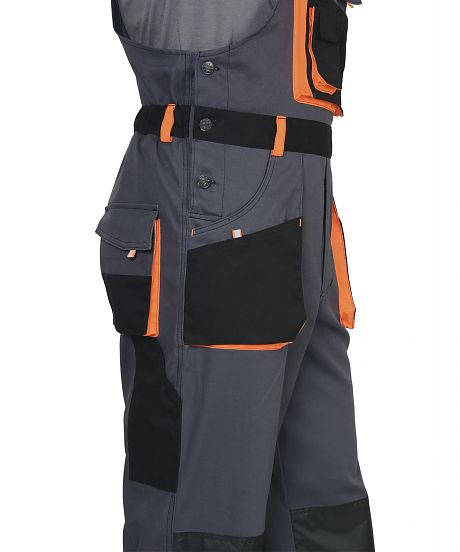 Полукомбинезон "МАНХЕТТЕН" т.серый с оранж. и черным тк. стрейч пл. 250 г/кв.м