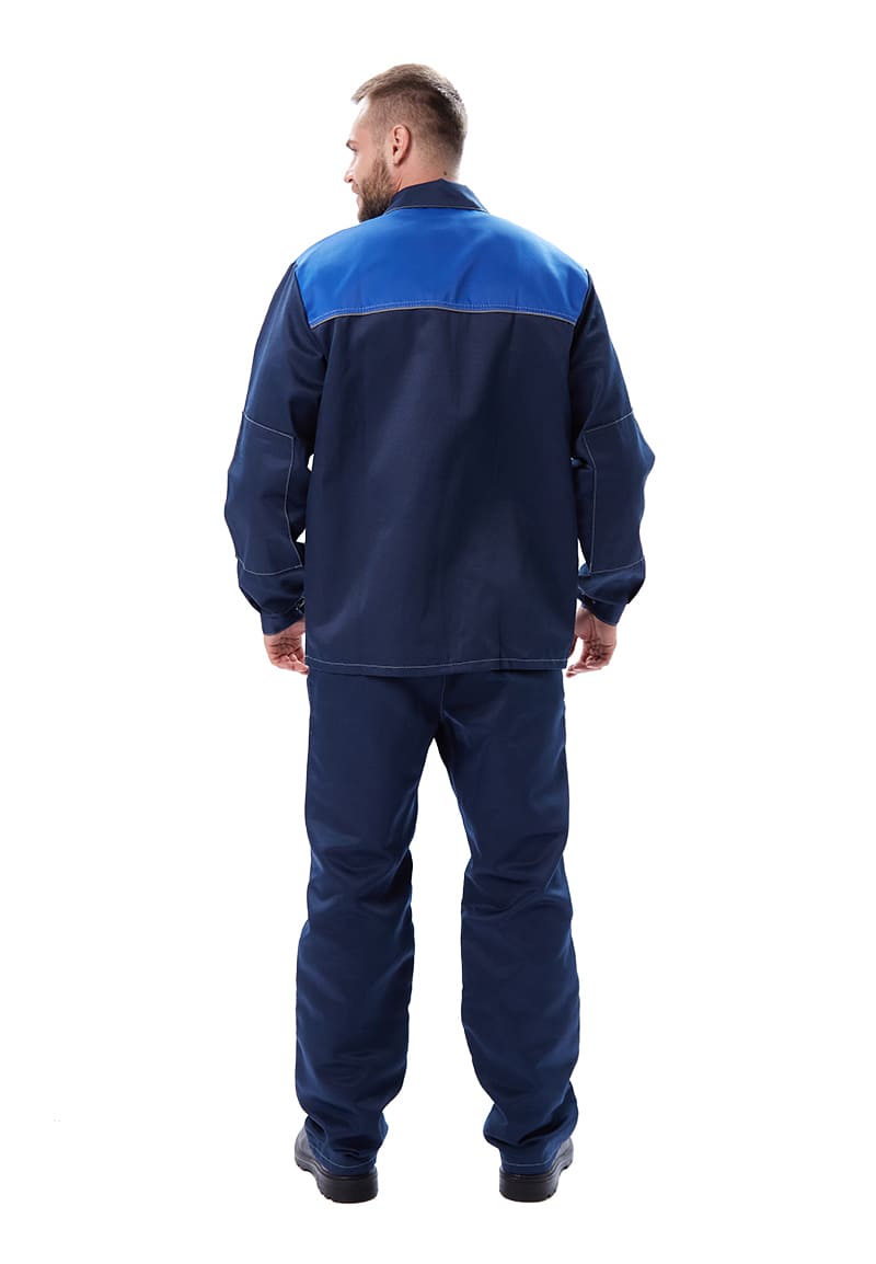 Костюм мужской "Дамаск" летний, куртка, брюки, т.синий с васильковым.