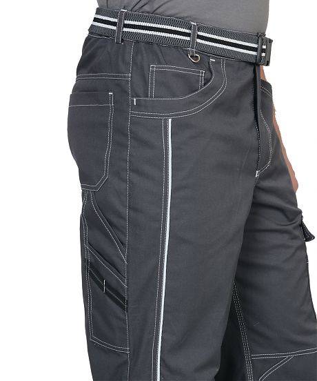 Брюки мужские летние "ПРЕСТИЖ" темно-серые, кант СВМ