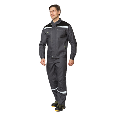 Костюм мужской "Профессионал 1" серый/чёрный (куртка и брюки)
