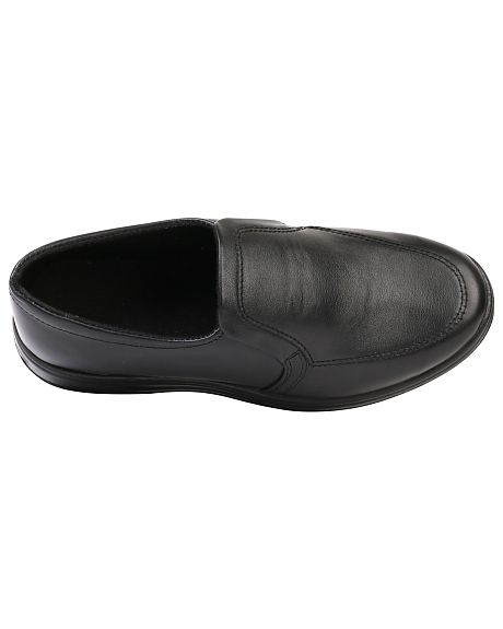 Туфли мужские на резинке черные иск. кожа