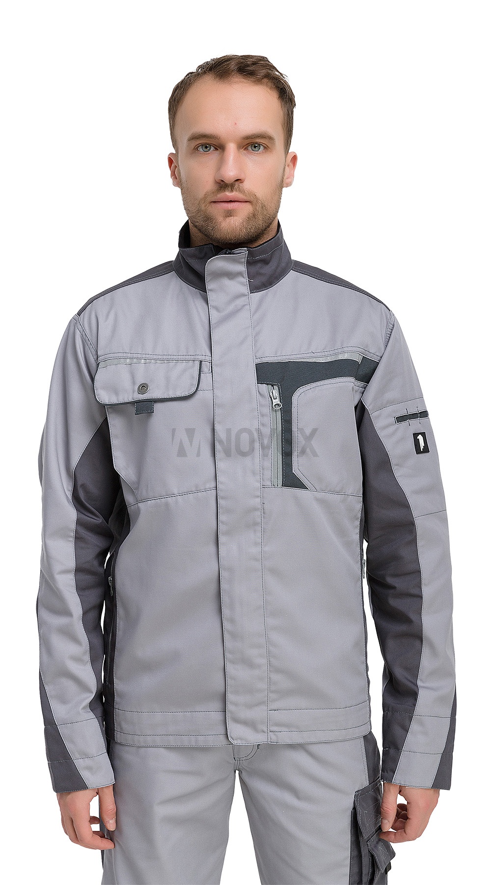 Куртка №2020 мужская, св.серый/т.серый