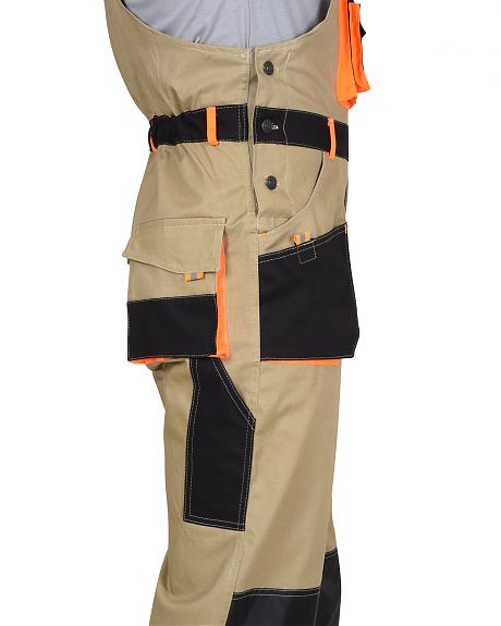 Полукомбинезон "МАНХЕТТЕН" песочный с оранж. и черным тк. стрейч пл. 250г/кв.м