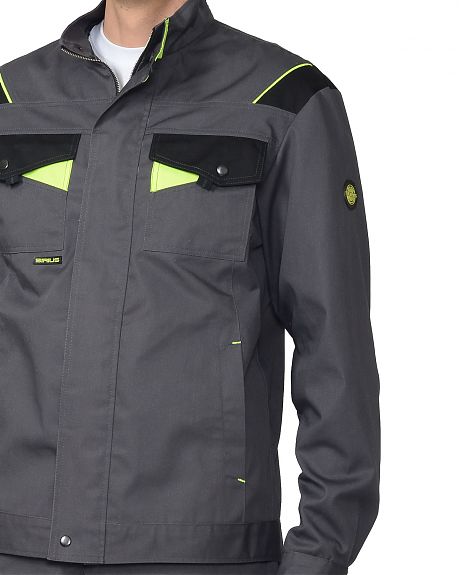 Куртка "ХОВАРД", темно-серая с черной и лимонной отд. (ЧЗ)