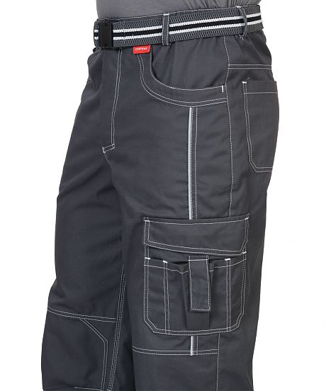 Брюки мужские летние "ПРЕСТИЖ" темно-серые, кант СВМ