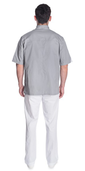 Блуза "Элит" медицинская мужская, серый + белый