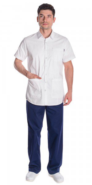 Блуза "Элит-спорт" медицинская мужская, белый