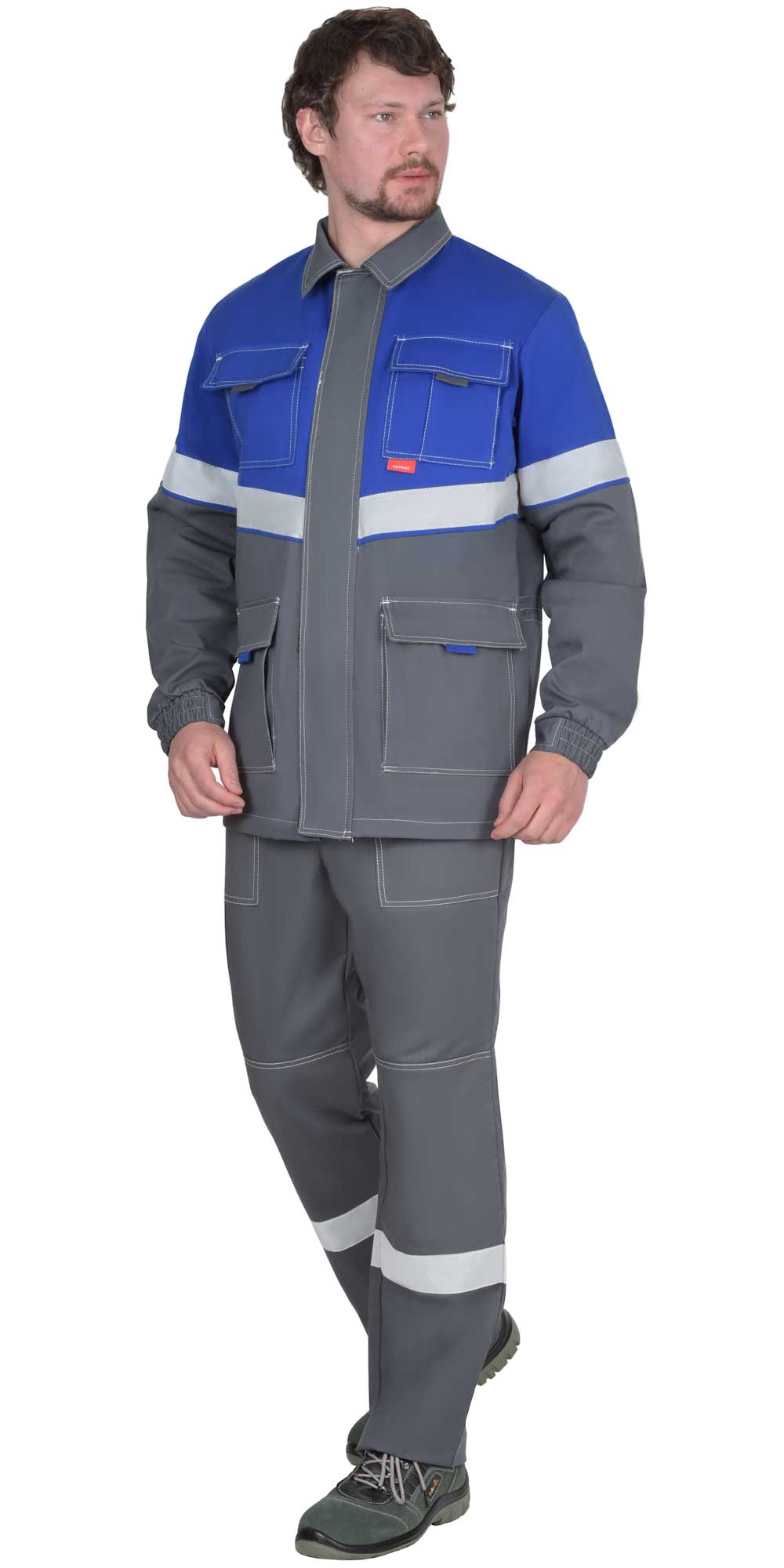 Костюм "СИРИУС-Самотлор" куртка, брюки серый с вас, 80% х/б, 20% п/э, антистатическая нить 250 г/кв.