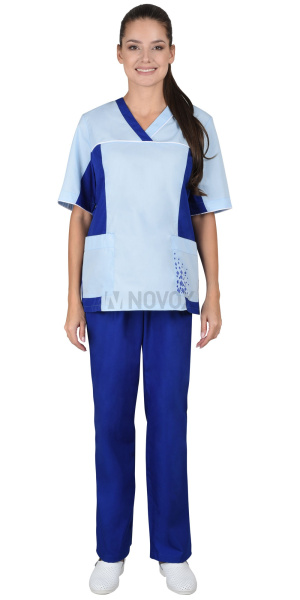 Костюм "ИРИНА" женский светло-синий с голубым