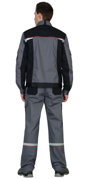 Куртка "СТАН", ср-серая с черной и красной отделкой (ЧЗ)